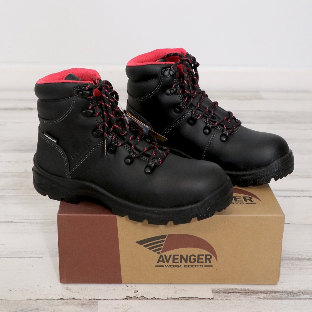 Women's Avenger 6" Waterproof Hiker Work Boot A8674 Black Neon Pink Size 8 NEW
